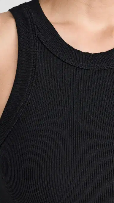Ambitionist Ali Ribbed Racer Tank Thong Bodysuit Black L | Thumbnail 6