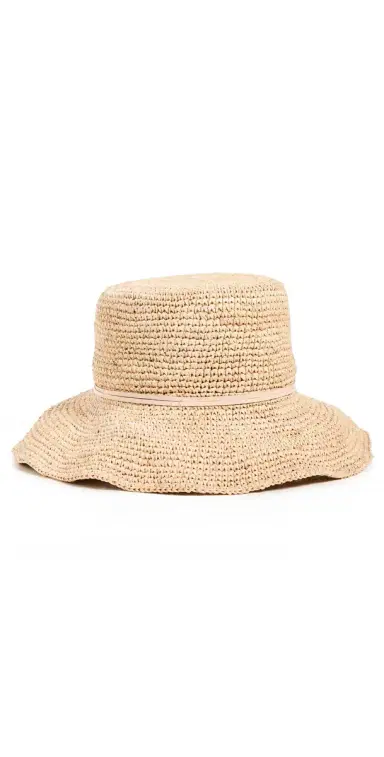 Hat Attack Betty Crochet Bucket Hat Natural/Tan One Size | Thumbnail 1