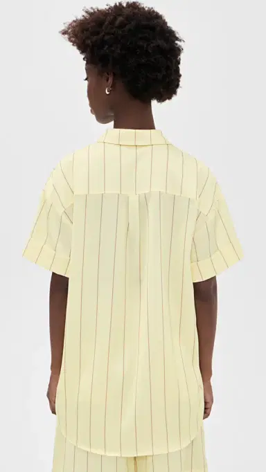 susana monaco Crinkle Satin Stripe Button Down Whipped | Thumbnail 3 susana monaco Crinkle Satin Stripe Button Down Whipped | Thumbnail 3