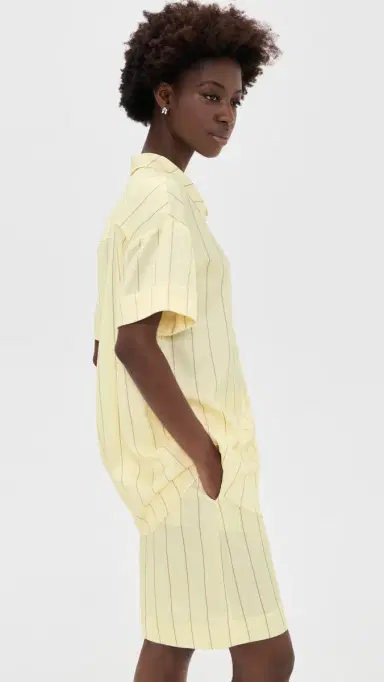 susana monaco Crinkle Satin Stripe Button Down Whipped Cream | Thumbnail 4 susana monaco Crinkle Satin Stripe Button Down Whipped Cream | Thumbnail 4