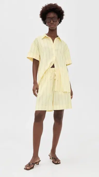 susana monaco Crinkle Satin Stripe Button Down Whipped | Thumbnail 5 susana monaco Crinkle Satin Stripe Button Down Whipped | Thumbnail 5