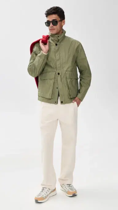 Stone Island Canvas Coach Jacket ilitary Green | Thumbnail 5 Stone Island Canvas Coach Jacket ilitary Green | Thumbnail 5