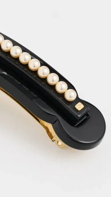 Alexandre de Paris Swarovski Pearl Barrette Black One Size | Thumbnail 5
