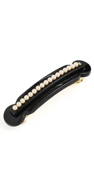 Alexandre de Paris Swarovski Pearl Barrette Black One Size | Thumbnail 1