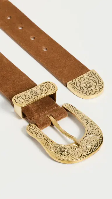 L'AGENCE Otera Wide uede Belt Cognac uede | Thumbnail 5