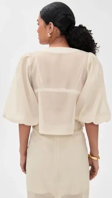 LE BOP Liza Puff Sleeve in Organza | Thumbnail 3