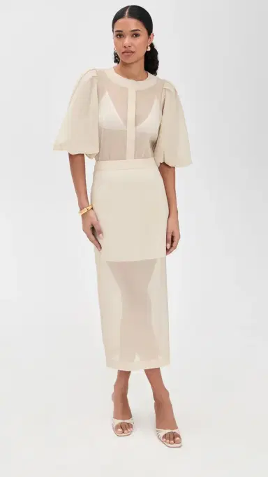 LE BOP Liza Puff Sleeve in Organza | Thumbnail 5