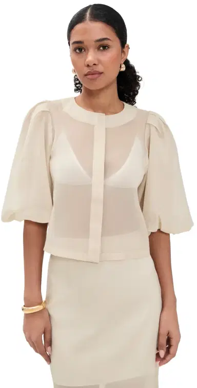 LE BOP Liza Puff Sleeve in Organza | Thumbnail 1