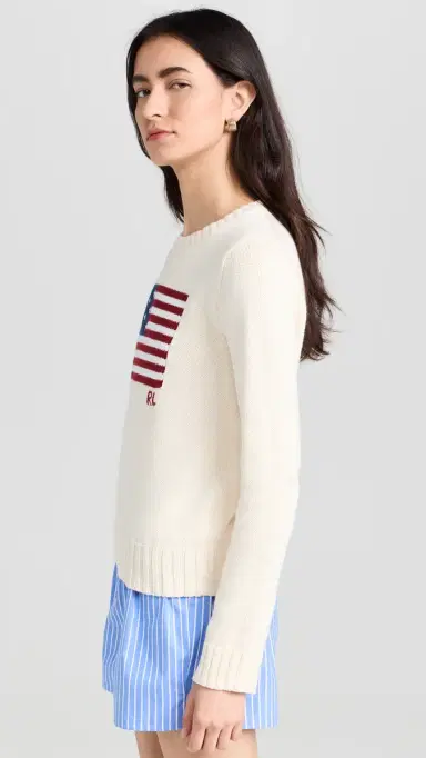 Polo Ralph Lauren Flag Pullover Sweater Parchment Cream | Thumbnail 4 Polo Ralph Lauren Flag Pullover Sweater Parchment Cream | Thumbnail 4