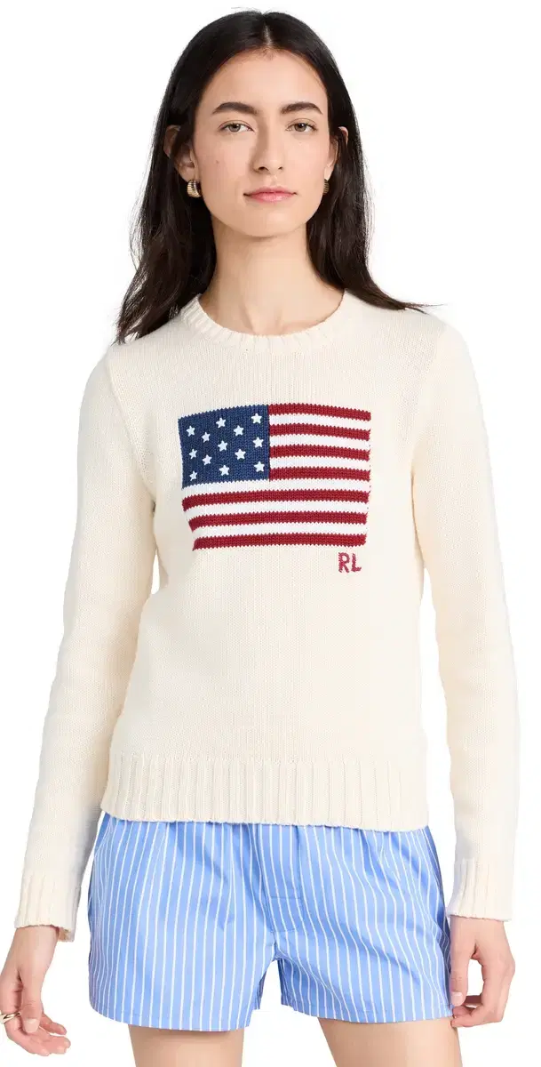 Polo Ralph Lauren Flag Pullover weater Parchment Cream