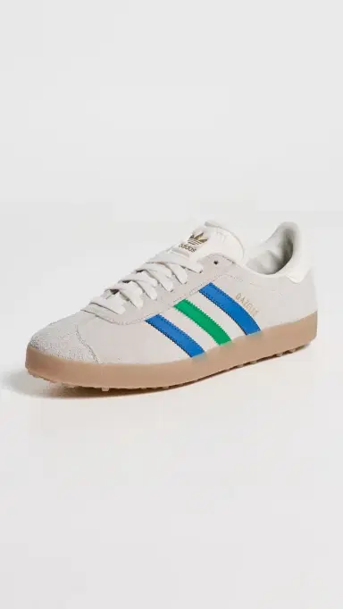 Adidas Golf Gazelle Spikeless Golf Shoes Chalk White/Green/Bluebird 8 | Thumbnail 2