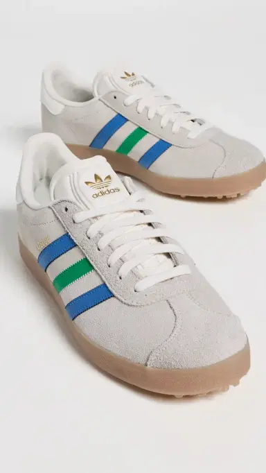 Adidas Golf Gazelle Spikeless Golf Shoes Chalk White/Green/Bluebird 8 | Thumbnail 4