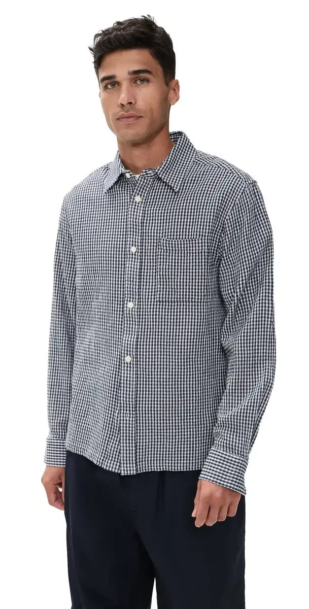 Gingham Costa hirt Navy