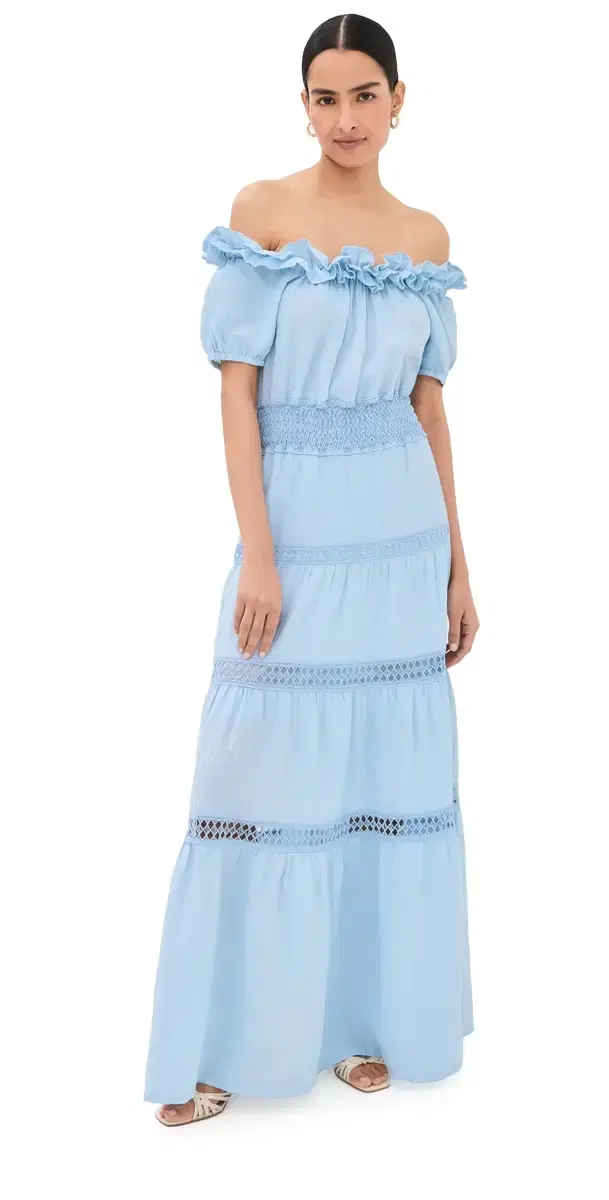 TEMPTATION POSITANO Angara Linen Dress Cloud M