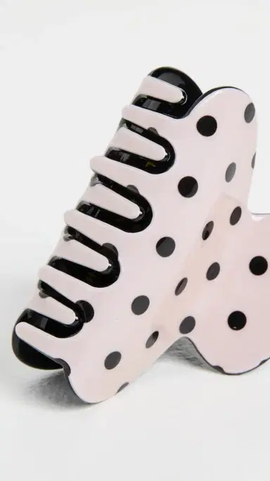 Lele Sadoughi Mini Polka Dot Claw Clip Blush One Size | Thumbnail 4