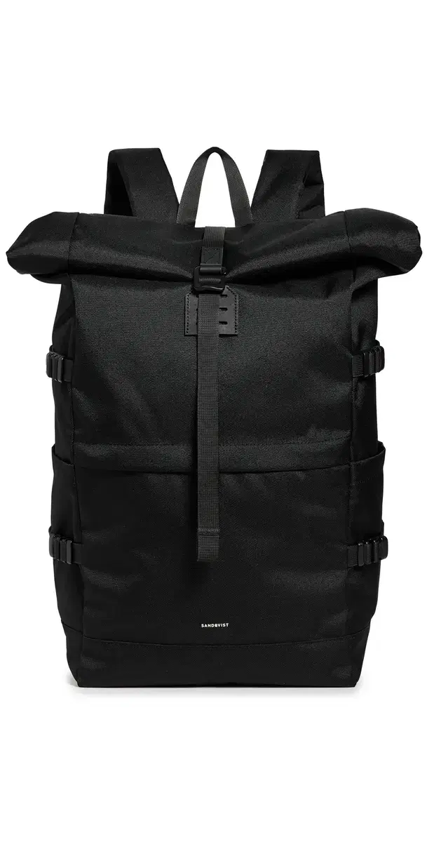 Icon Large Rolltop Backpack Black With Black Leather One Size Icon Large Rolltop Backpack Black With Black Leather One Size