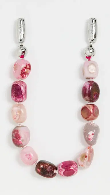 Ossa Large Cut Gemstone Wristlet Fuchsia Agate One Size | Thumbnail 3