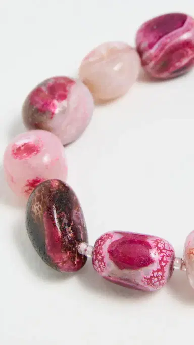 Ossa Large Cut Gemstone Wristlet Fuchsia Agate One Size | Thumbnail 4