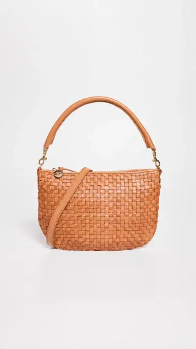 Clare V. Clare V. Petit Moyen Messenger Bag Natural Woven Checker One Size | Thumbnail 2
