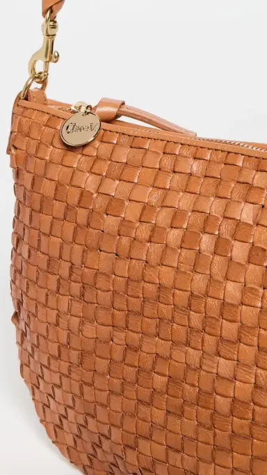 Clare V. Clare V. Petit Moyen Messenger Bag Natural Woven Checker One Size | Thumbnail 5