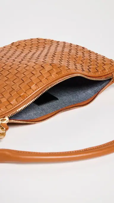 Clare V. Clare V. Petit Moyen Messenger Bag Natural Woven Checker One Size | Thumbnail 6