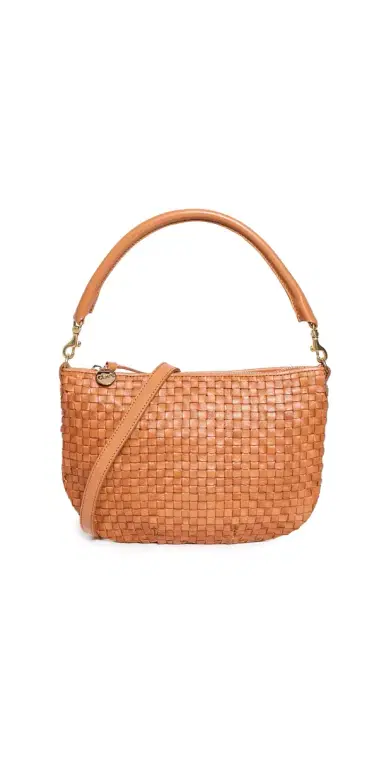 Clare V. Clare V. Petit Moyen Messenger Bag Natural Woven Checker One Size | Thumbnail 1