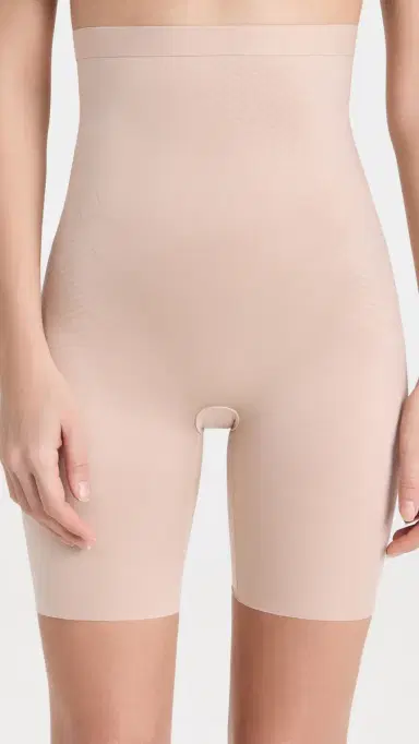 SPANX shape Invisible High-Waisted Mid-Thigh Short Champagne Beige | Thumbnail 2