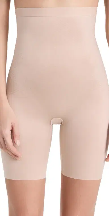 SPANX shape Invisible High-Waisted Mid-Thigh Short Champagne Beige | Thumbnail 1