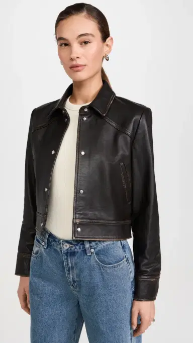 IRO Demet Leather Jacket Brown 40 | Thumbnail 2