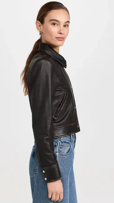 IRO Demet Leather Jacket Brown 40 | Thumbnail 4