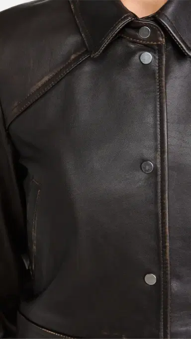 IRO Demet Leather Jacket Brown 40 | Thumbnail 6