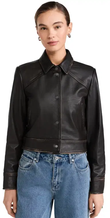 IRO Demet Leather Jacket Brown 40 | Thumbnail 1
