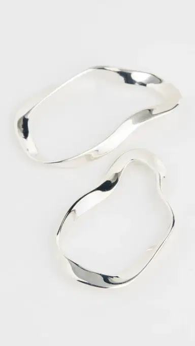 AGMES Small Vera Hoop Earrings Sterling Silver One Size | Thumbnail 2 AGMES Small Vera Hoop Earrings Sterling Silver One Size | Thumbnail 2