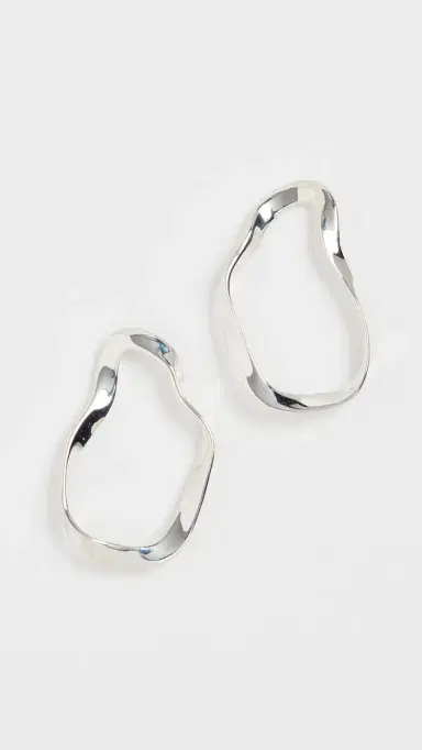 AGMES Small Vera Hoop Earrings Sterling Silver One Size | Thumbnail 4 AGMES Small Vera Hoop Earrings Sterling Silver One Size | Thumbnail 4