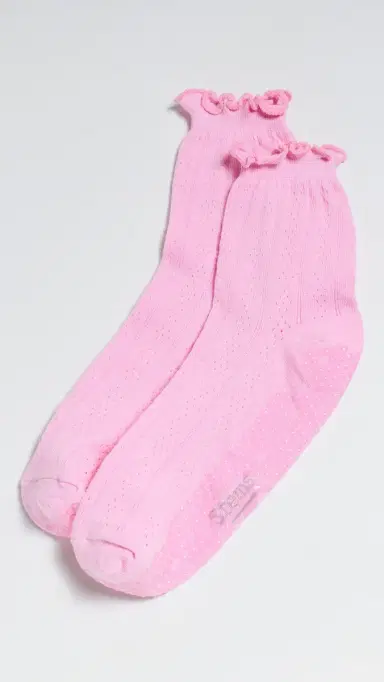 Stems Pointelle Grip Socks Blush One Size | Thumbnail 2