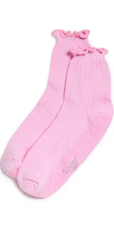 Stems Pointelle Grip Socks Blush One Size | Thumbnail 1