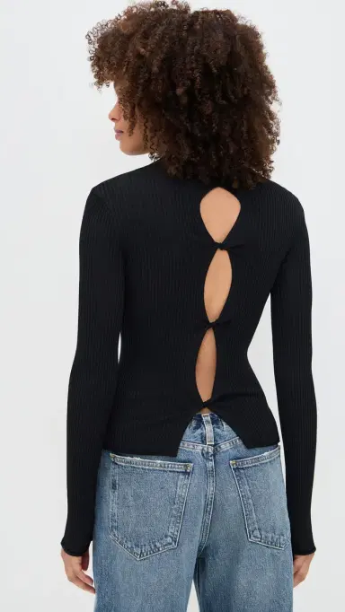 LE BOP Adele Knit Top Black M | Thumbnail 3