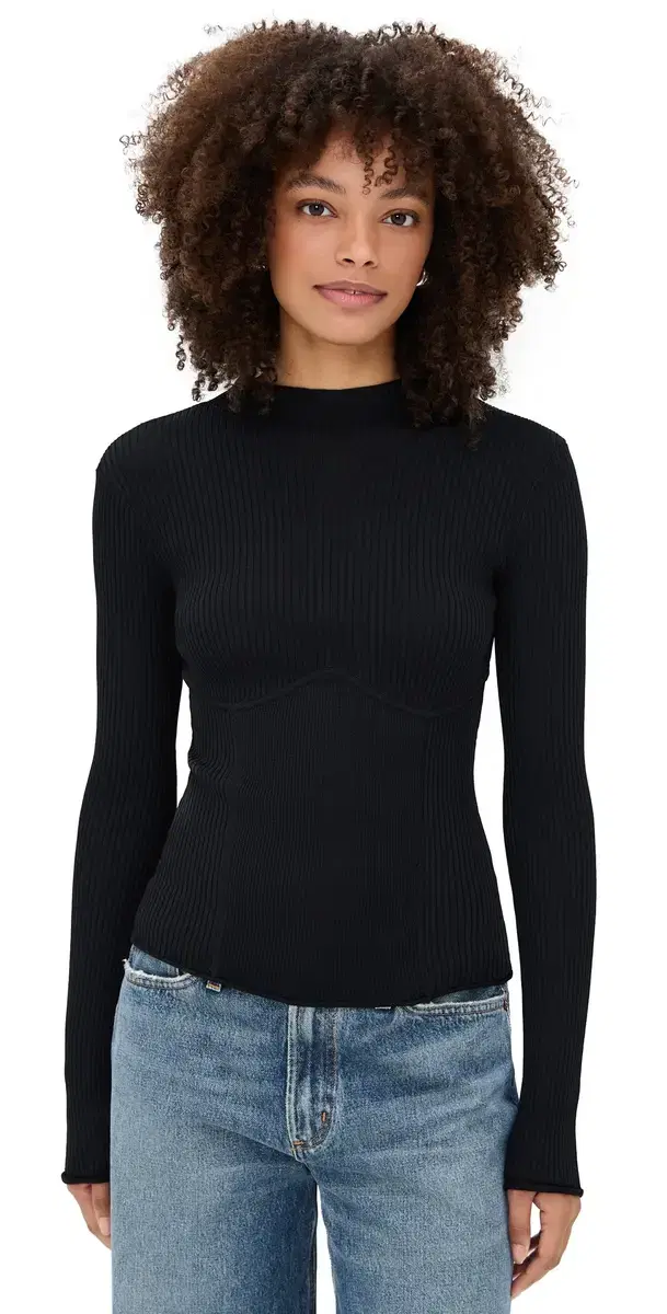 LE BOP Adele Knit Top Black