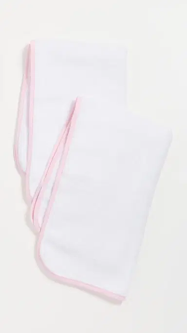 Weezie Signature Hand Towels 2 Pack Ballet Pink on White One Size | Thumbnail 2