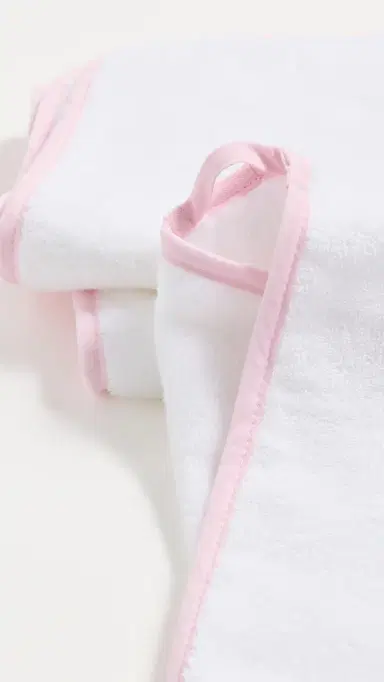 Weezie Signature Hand Towels 2 Pack Ballet Pink on White One Size | Thumbnail 4