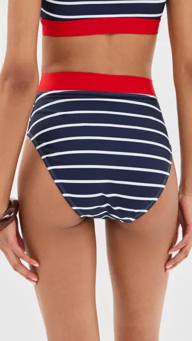 STYLEST DreamSculpt High Bikini Bottoms Navy/Blanc Stripe | Thumbnail 3