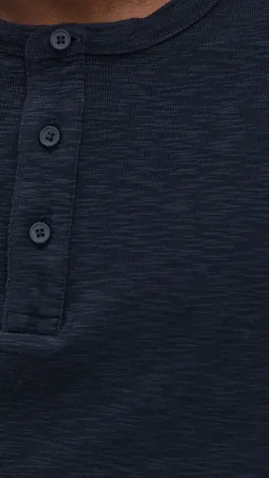 REIGNING CHAMP 1x1 Slub Slim Henley Navy L | Thumbnail 6 REIGNING CHAMP 1x1 Slub Slim Henley Navy L | Thumbnail 6