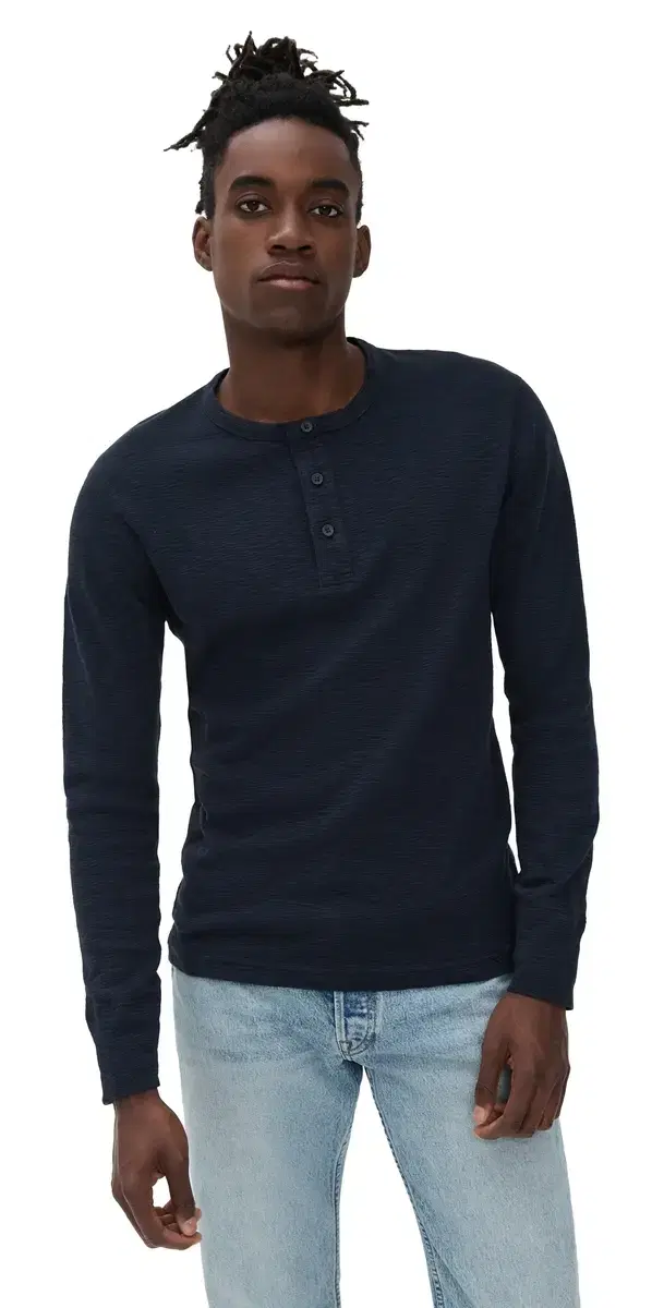 Reigning Champ 1x1 lub lim Henley Navy