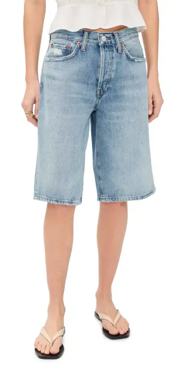 RE/DONE Skater Shorts Aged Worn Blue | Thumbnail 1 RE/DONE Skater Shorts Aged Worn Blue | Thumbnail 1