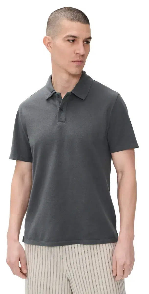 The Baseline Polo Asphalt Pique