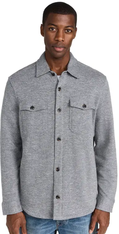 Faherty Inlet Knit Shirt Jacket edium Grey elange | Thumbnail 1 Faherty Inlet Knit Shirt Jacket edium Grey elange | Thumbnail 1