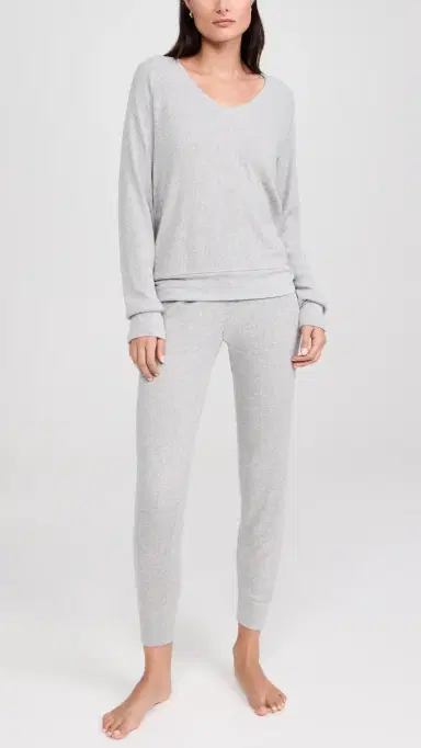 PJ Salvage Textured Essentials Pants Heather Grey S | Thumbnail 5