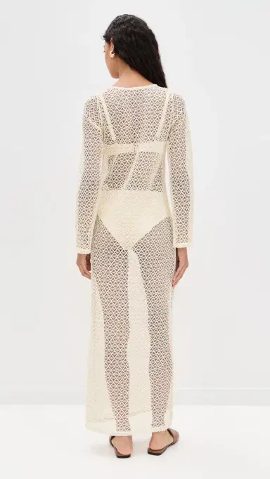 LE BOP Island Crochet Maxi Dress Natural L | Thumbnail 3 LE BOP Island Crochet Maxi Dress Natural L | Thumbnail 3