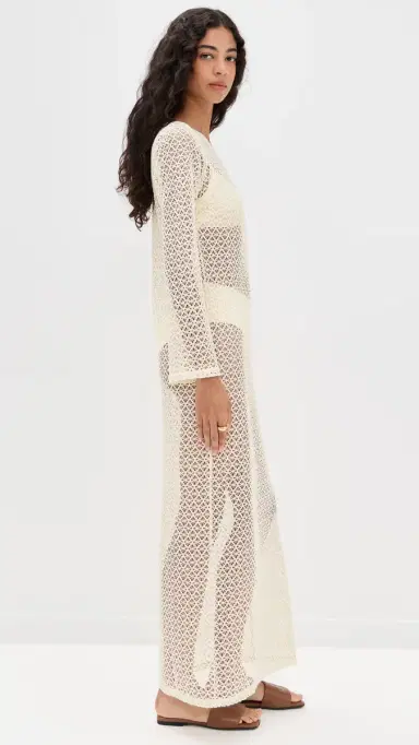 LE BOP Island Crochet Maxi Dress Natural L | Thumbnail 4 LE BOP Island Crochet Maxi Dress Natural L | Thumbnail 4