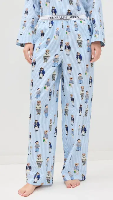 Polo Ralph Lauren Madison All Over Bear Pajama Set Oxford Blue | Thumbnail 5